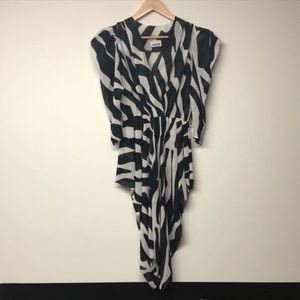 Vintage Glen Rob A-Line Zebra Print Front Wrap Dress